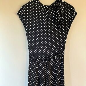 Black with white polka dots dress size L